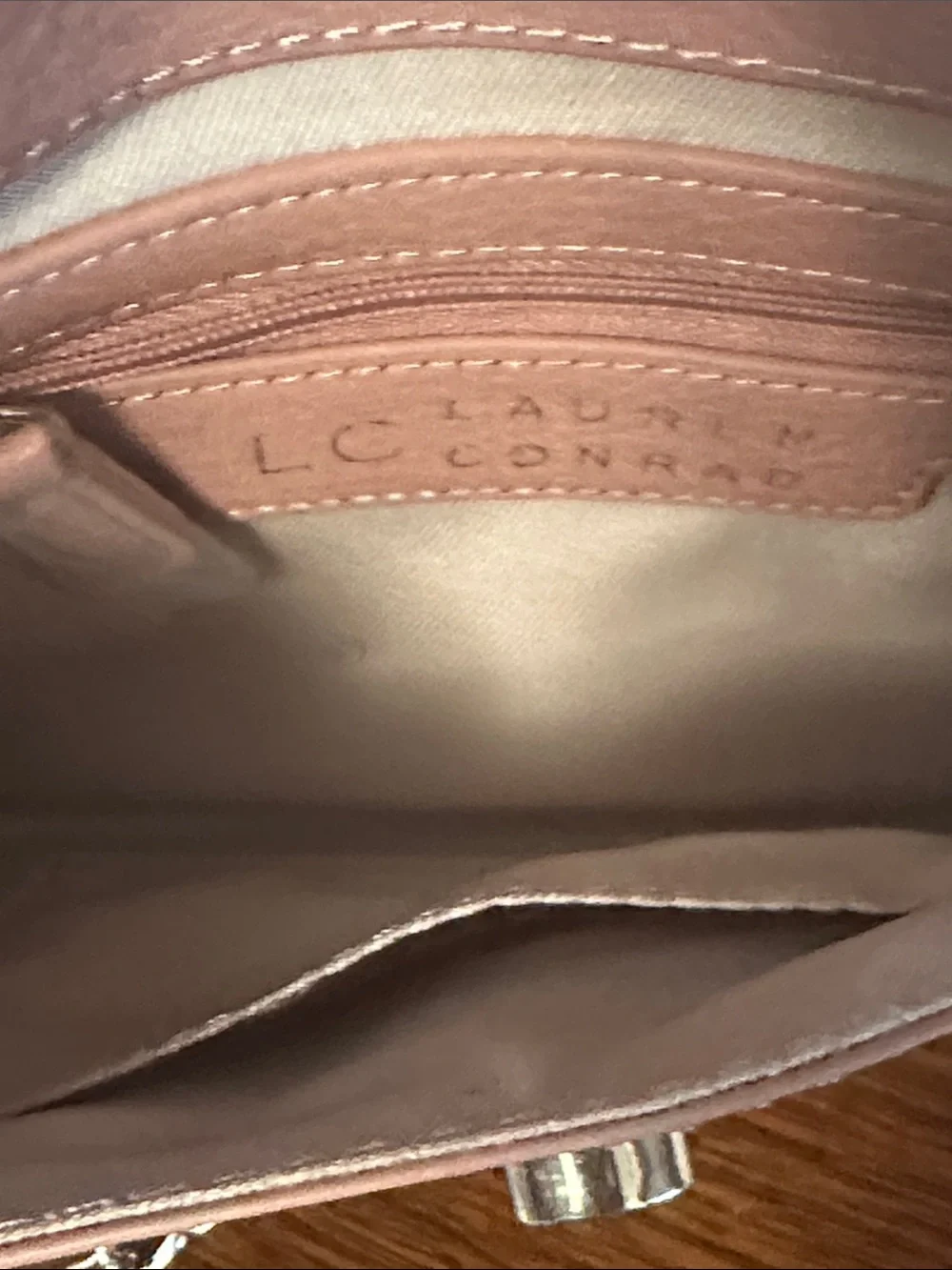 LC Lauren Conrad Dusty Pink Heart-Accent Wallet Clutch